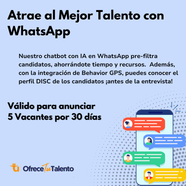 5 vacantes en plataforma de reclutamiento 5.0