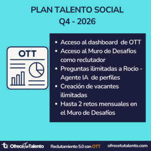 Plan Talento Social : Vacantes ilimitadas + muro de desafíos