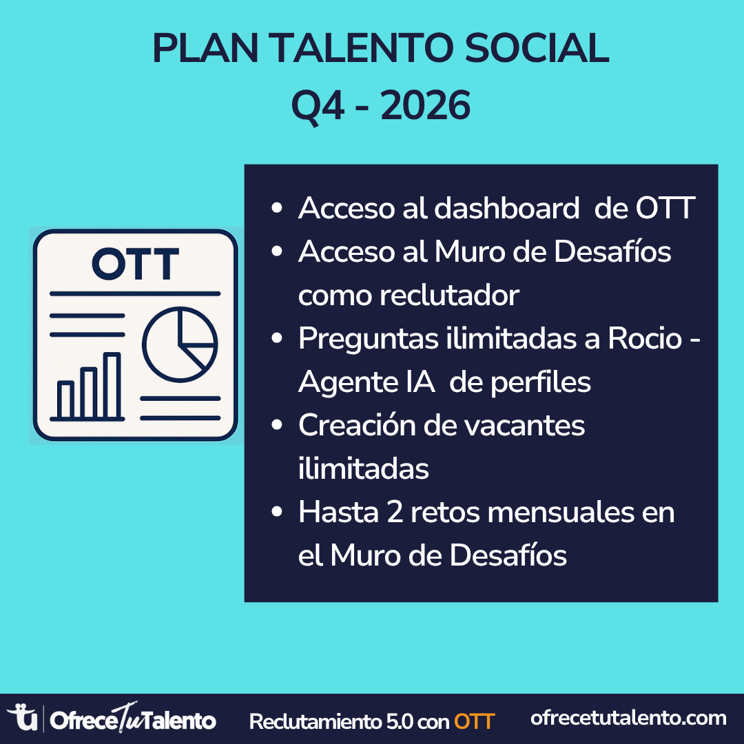 Plan Talento Social : Vacantes ilimitadas + muro de desafíos